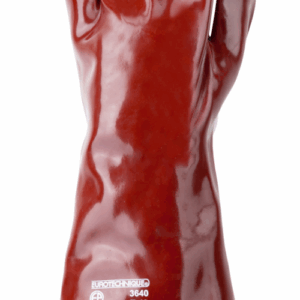 MÁRTOTT PVC KESZTYŰ, BORDÓ, SAV/LÚG/OLAJÁLLÓ, 36CM
